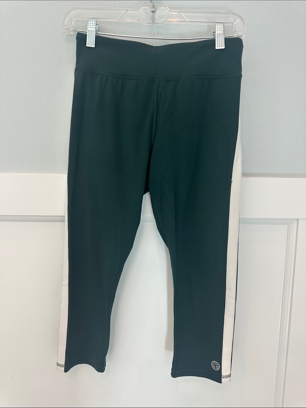 Tory Sport Forest Green Leggings with White Side Panels
